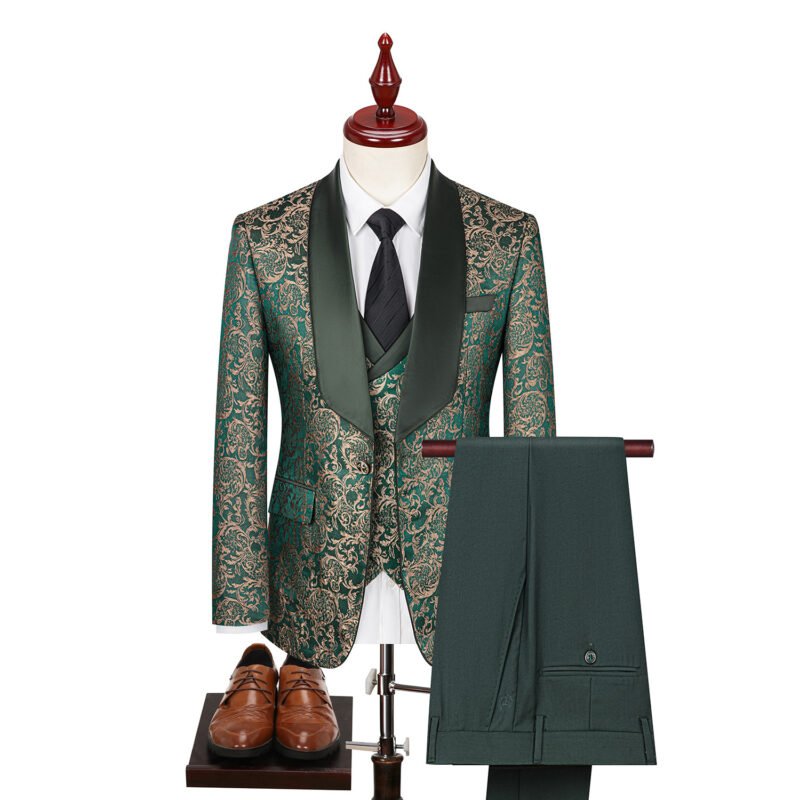 Men's Jacquard Suit - Elegant Wedding Dress Suit for Grooms & Formal Events