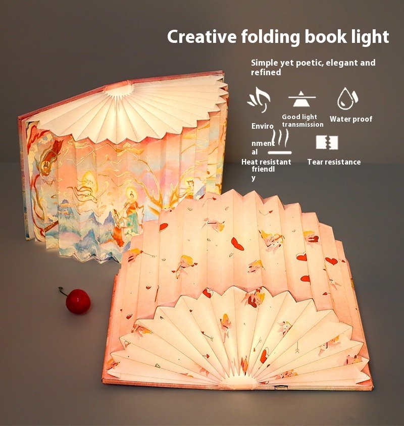 Folding Book Lamp – Cultural & Creative Gifts, Small Night Lamp for Home Decor