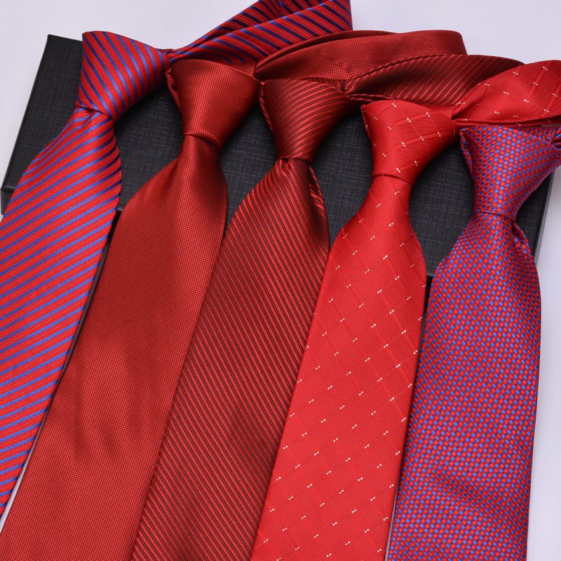 Men's Formal Wear Red Zipper Type Hand-Style Tie - Stylish & Convenient Necktie for Events