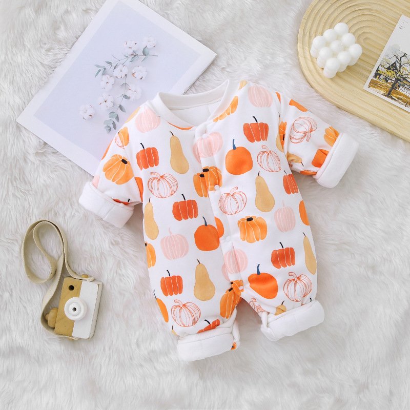 Thick Cotton Baby Jumpsuit – Long Sleeve Warm & Cozy Infant Outfit