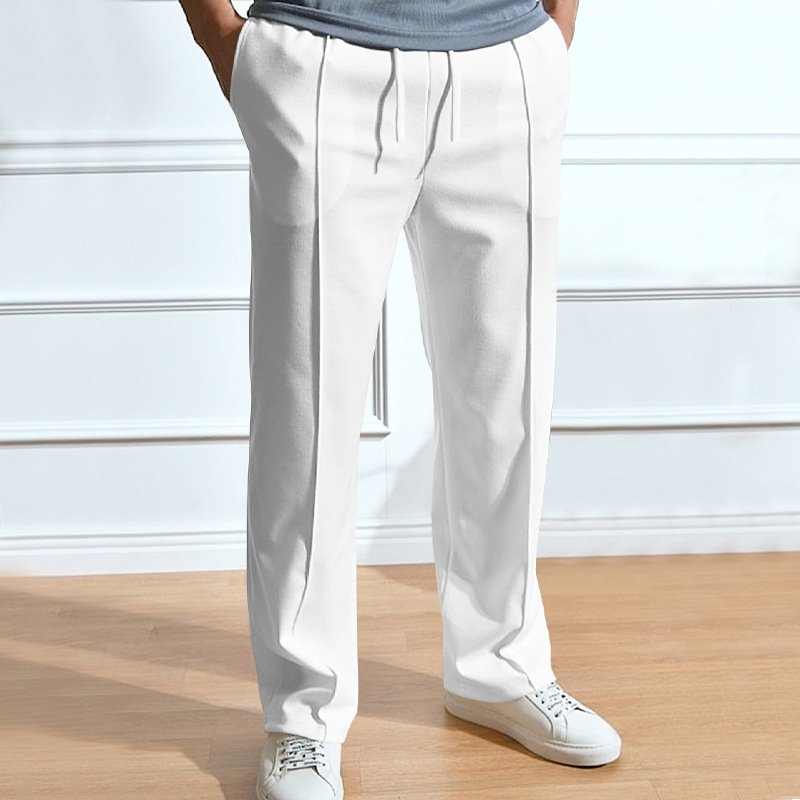 Casual Trousers – Loose Fit Tight Rope Straight-Leg Trousers for Comfort & Style
