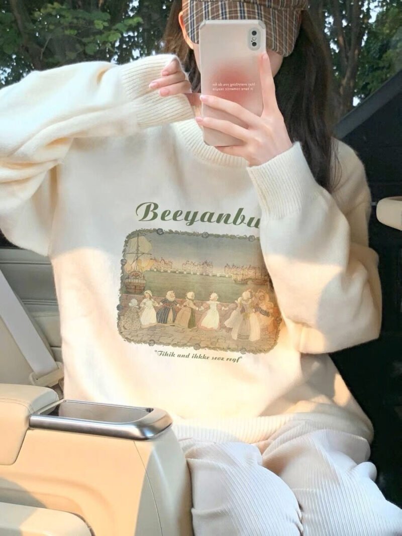Retro Lazy Pullover Sweater for Women - Cozy & Stylish Vintage Top