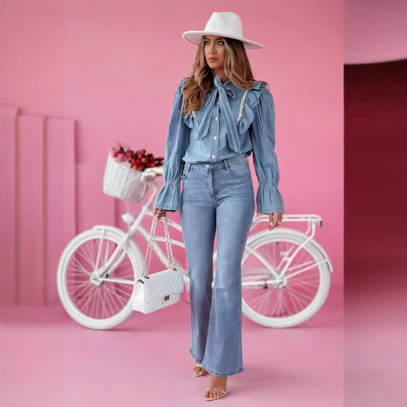 Women's Slim Fit Jeans- Fashionable Long Fit for a Sleek Look