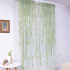 Inverted Willow Wicker Offset Printing Curtains – Stylish Window Screens for Living Room & Balcony