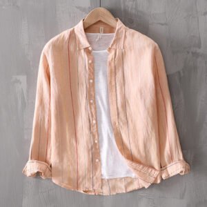 Casual Men's Striped Long Sleeve Shirt – Stylish & Comfortable