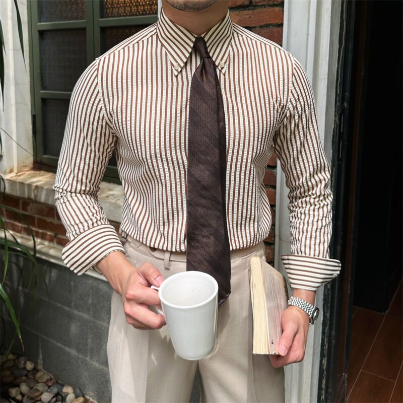 Men's Stripes Long-sleeved Shirt – Stylish & Comfortable