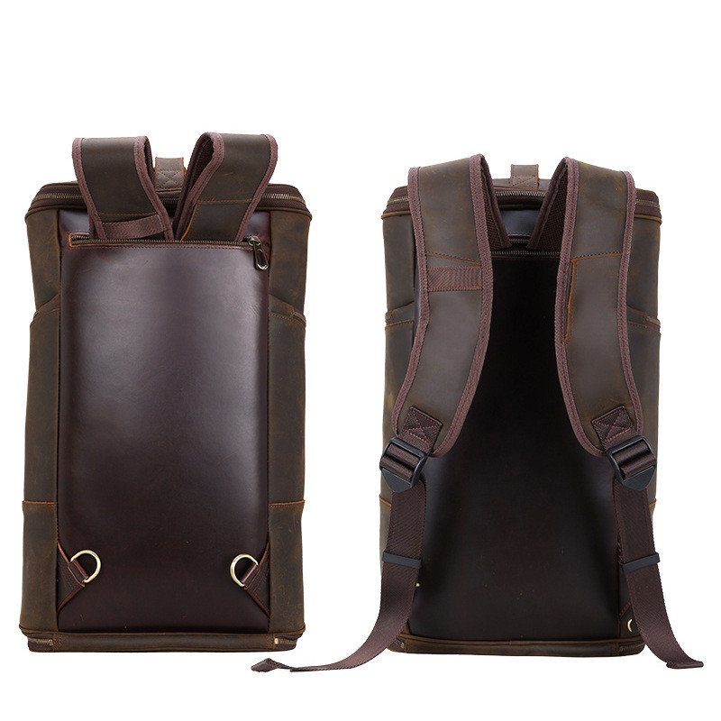 Men's Fashion Top Layer Leather Backpack - Stylish & Durable Everyday Bag