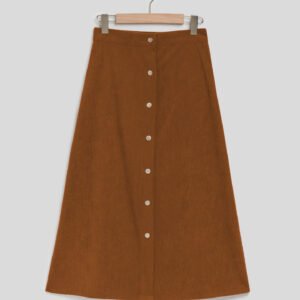 Corduroy High Waist Long Skirt - Stylish and Comfortable