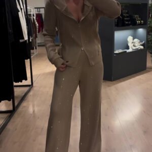 Hooded Cardigan Short Coat with Two-Piece Pants Set for Women | Stylish & Comfortable Loungewear
