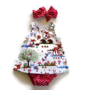 Children's Suit for Girls - Baby Three-Piece Set with Shorts, Headband & Dress