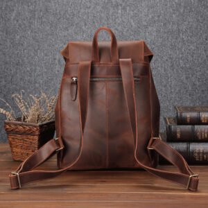 Men's Leather Large Capacity Leisure Travel Bag - Stylish & Durable