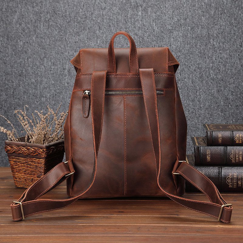 Men's Leather Large Capacity Leisure Travel Bag - Stylish & Durable