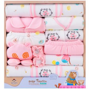 18-Piece Cotton Newborn Clothes Gift Box Set – Perfect Baby Shower Gift