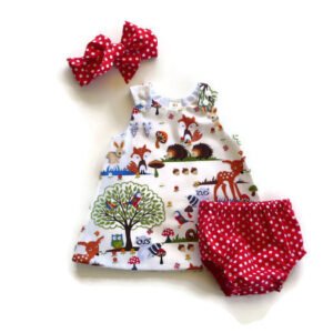 Children's Suit for Girls - Baby Three-Piece Set with Shorts, Headband & Dress