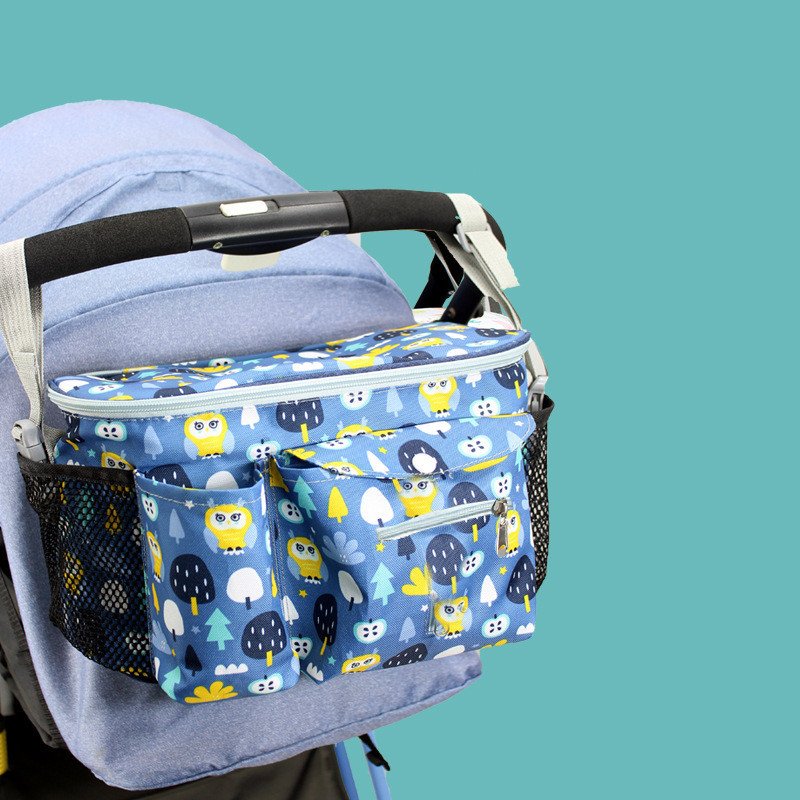 Baby Stroller Organizer - Adjustable Multifunction Travel Diaper Bag with Large Capacity & Bottle Holder