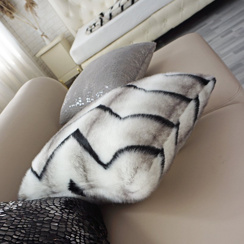 Zebra Tiger Pattern Imitation Fur Short Plush Sofa Cushion Pillow – Stylish Animal Print Decor