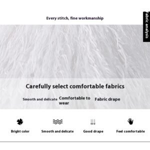 Girls Sequins White Flying Sleeves Feather Dress - Elegant & Sparkly Party Dress