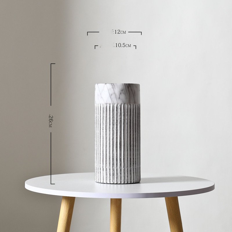 Flower Vase – Ceramic Vertical Pattern Ornaments for Elegant Home Decor