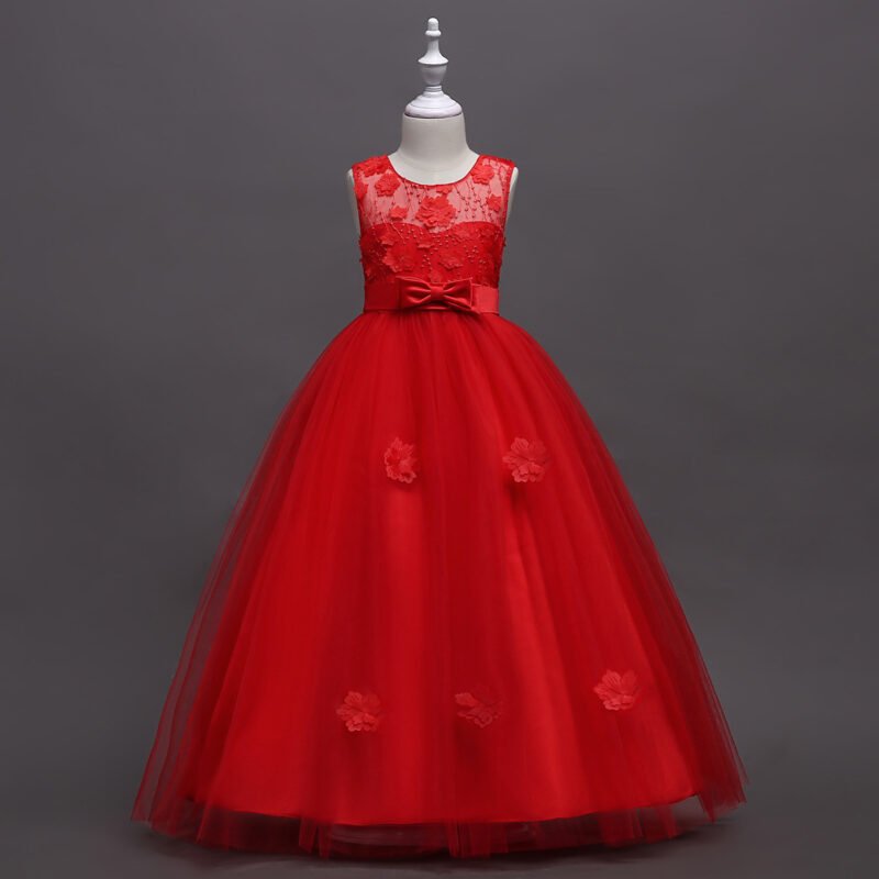 Mesh Girls Evening Gown Dress - Elegant Dress for Special Occasions