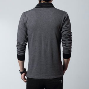 Men's V-Neck Long-Sleeved T-Shirt – Spring & Autumn Casual Wear