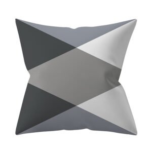 Gray Geometric Polyester Pillow Cover – Cross-border Hot Sale Silver Gray Sofa Cushion Cover
