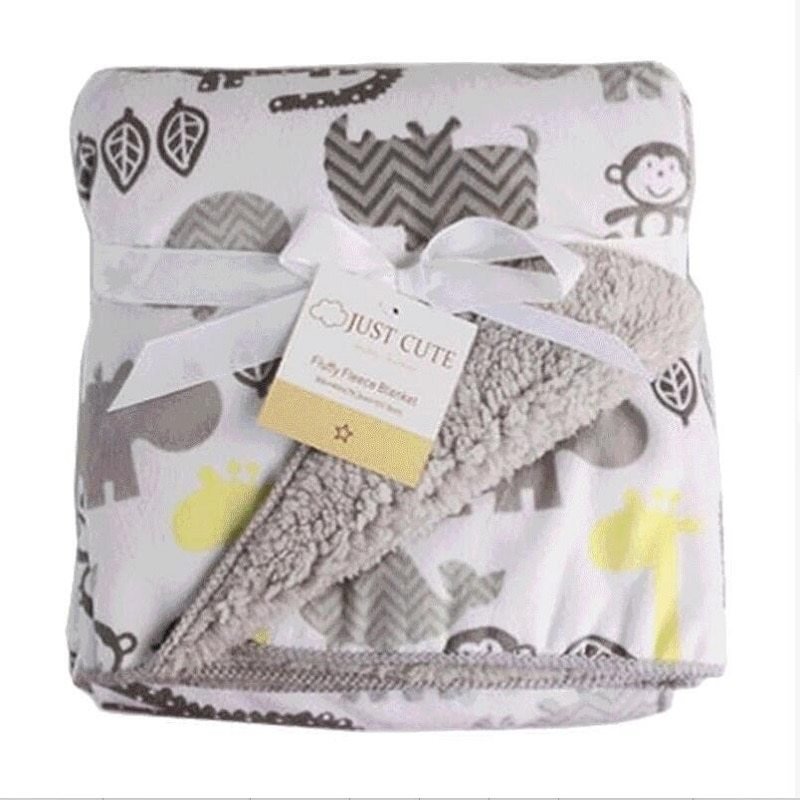 Baby Thick Double-Layer Coral Fleece Blanket - Ultra Soft & Warm for Newborns