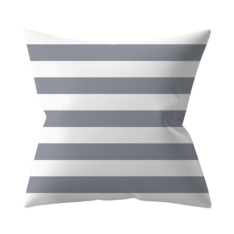 Gray Geometric Polyester Pillow Cover – Cross-border Hot Sale Silver Gray Sofa Cushion Cover