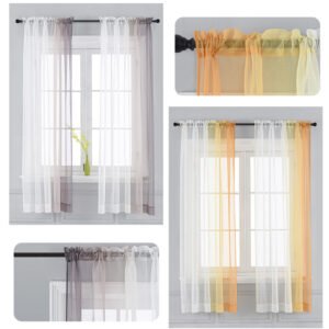 Left & Right Gradient Color Curtain – Finished Window Screen for Stylish Home Decor