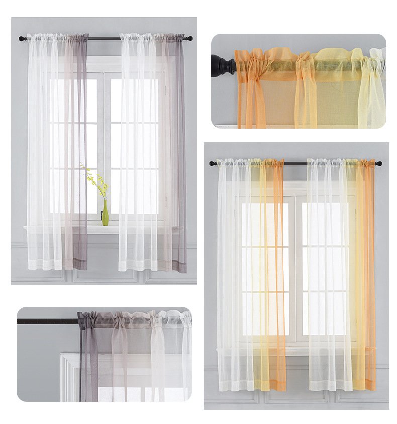 Left & Right Gradient Color Curtain – Finished Window Screen for Stylish Home Decor