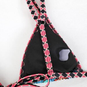 Retro 4-Color Printed Women's Swimwear Bikini – Vintage Style Beachwear