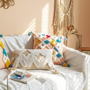 National Wind Tufted Cotton Canvas Pillowcase – Boho Chic Home Decor