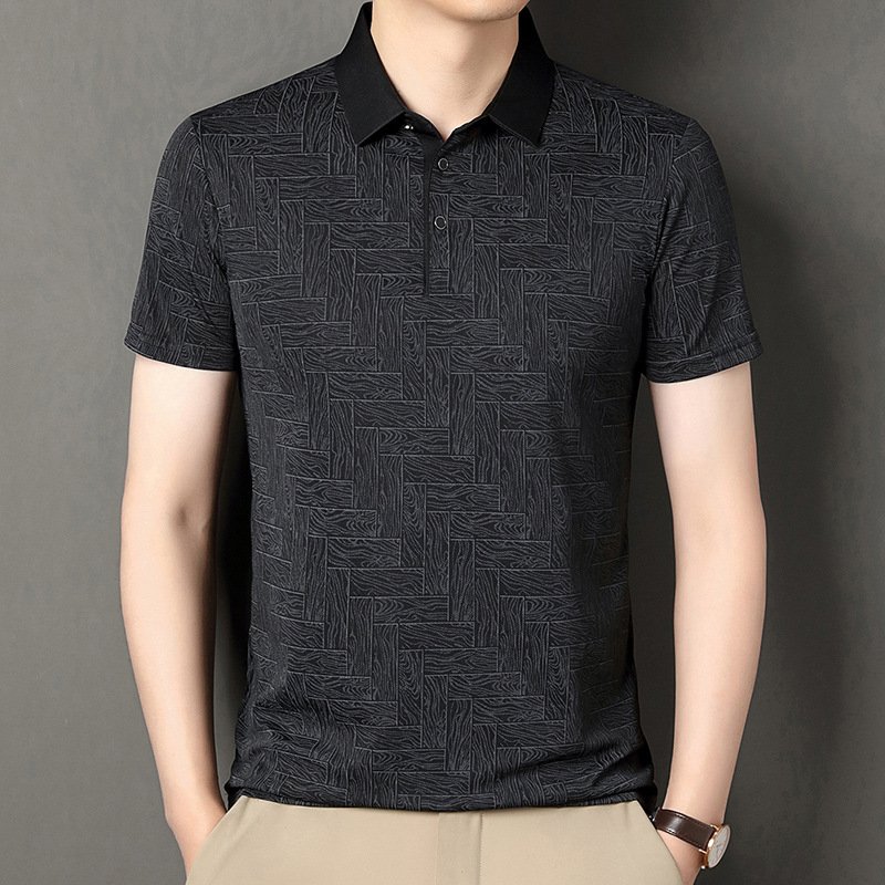 Men's Ice Silk Printed Short Sleeve T-Shirt – Cool & Stylish Casual Wear