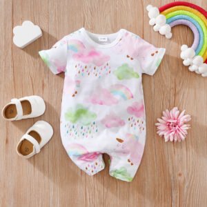 Short-Sleeve Baby Jumpsuit for Warm Weather - Comfy & Cute Baby Outfit