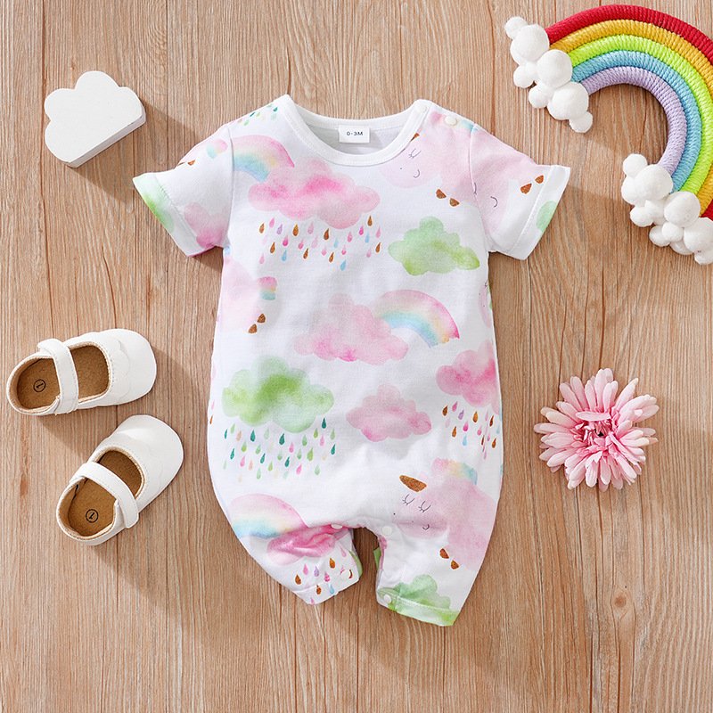 Short-Sleeve Baby Jumpsuit for Warm Weather - Comfy & Cute Baby Outfit