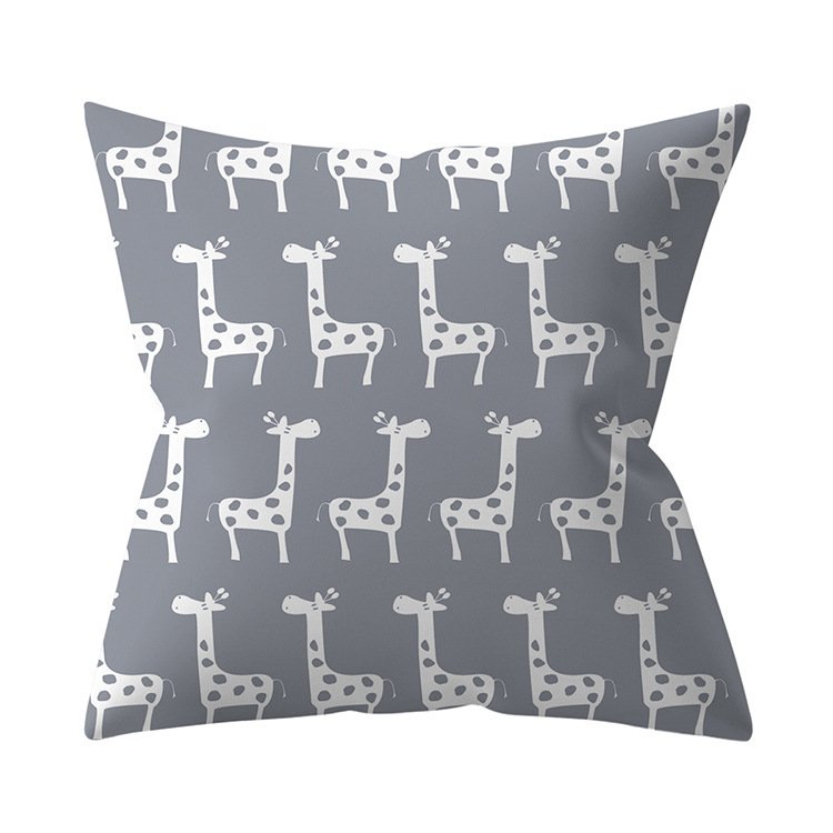 Gray Geometric Polyester Pillow Cover – Cross-border Hot Sale Silver Gray Sofa Cushion Cover