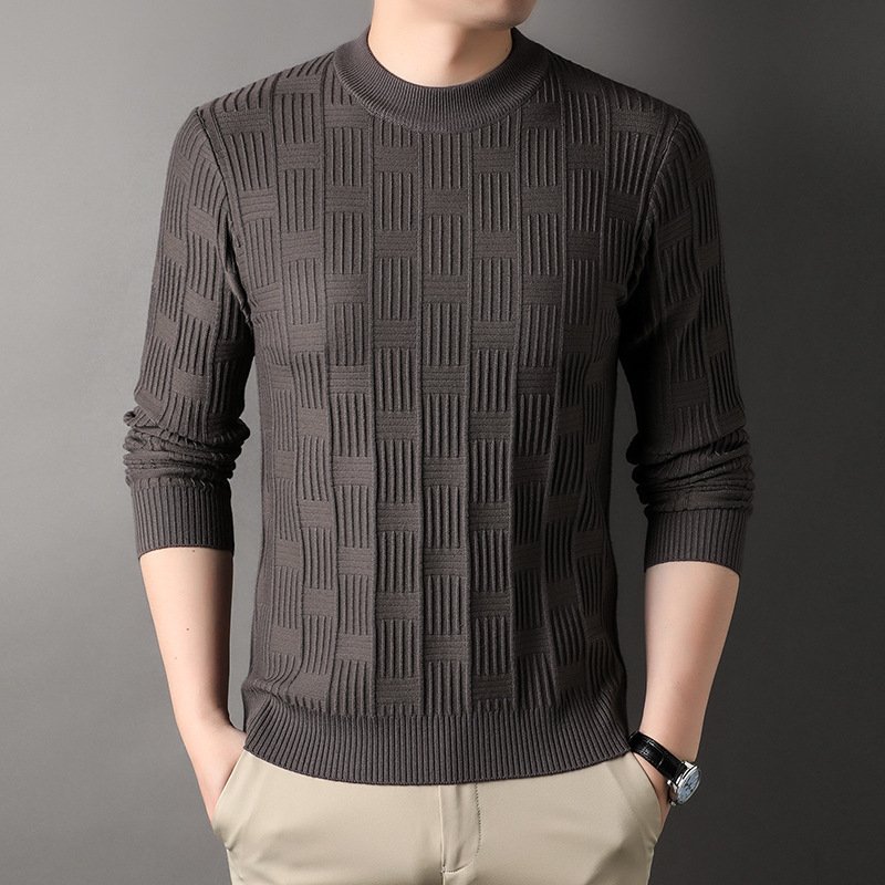 Solid Color Thickened Men's Casual Sweater – Warm & Comfortable Everyday Wear