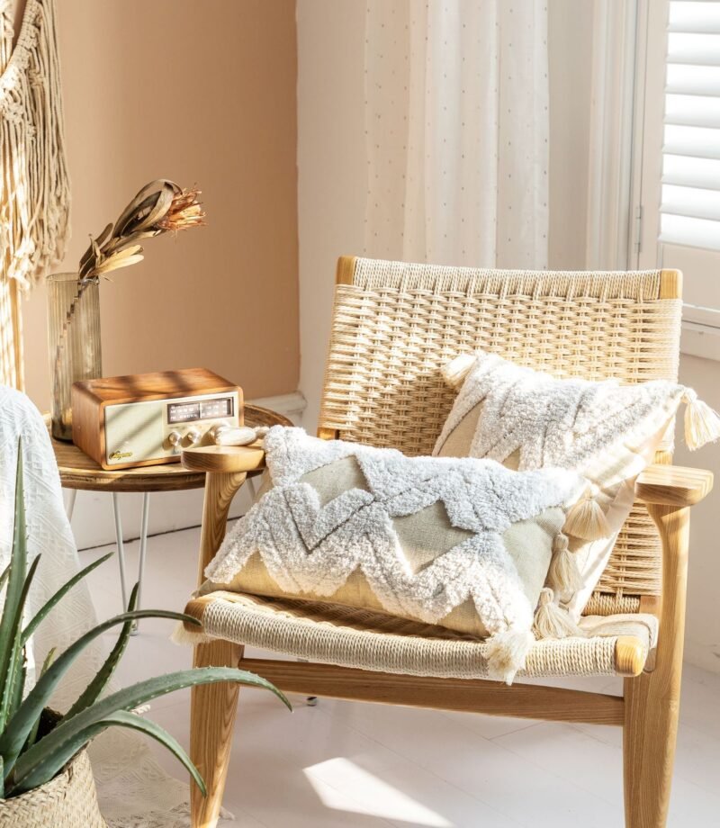 National Wind Tufted Cotton Canvas Pillowcase – Boho Chic Home Decor
