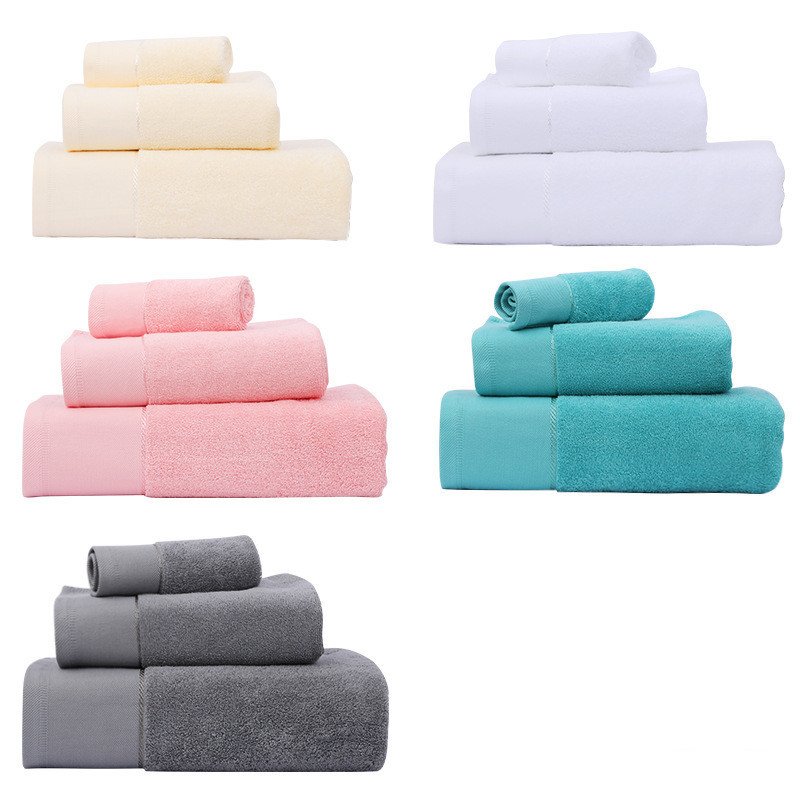 Cotton Towel Bath Set – Three-Piece Water-Absorbing Gift Towel Bath Towel Set