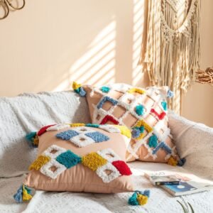 National Wind Tufted Cotton Canvas Pillowcase – Boho Chic Home Decor
