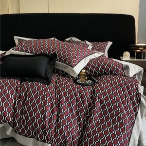 Long-Staple Cotton Printed Four-Piece Bedding Set – Soft Cotton Bedding for Luxurious Comfort