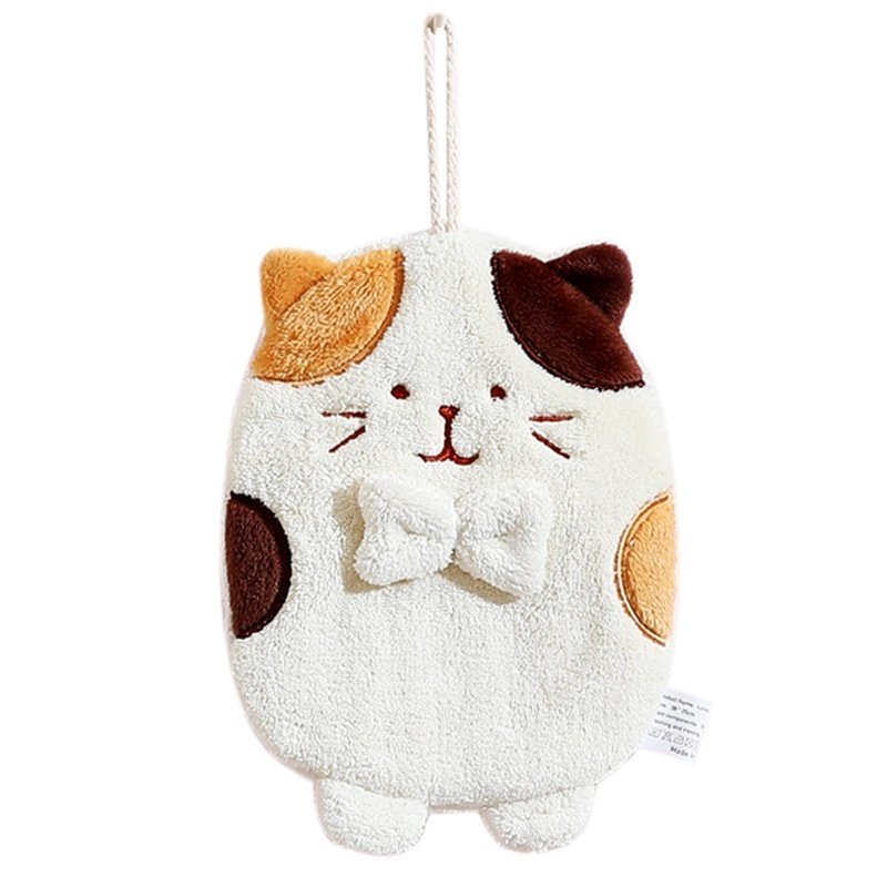 Cute Kitten Hanging Hand Towel – Absorbent & Lint-Free for Household Kitchen Use