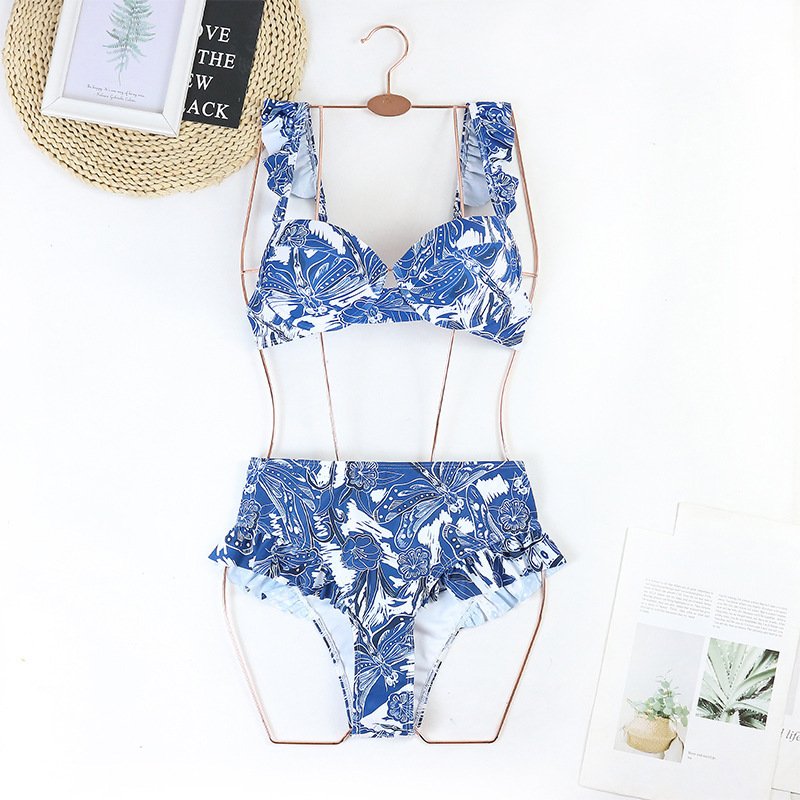 Push-Up High Waist Bikini – Flattering Split Swimsuit for Women