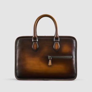 Hand-Rubbed Cow Leather Vintage Business Briefcase | Stylish & Durable Office Bag