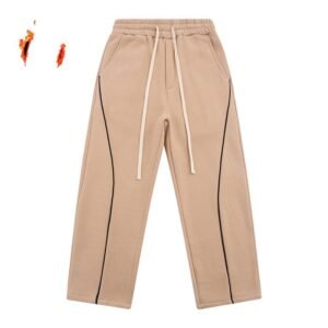 Fall-Winter Velvet Warm Knit Sweater & Straight Slacks – Cozy & Stylish Winter Outfit