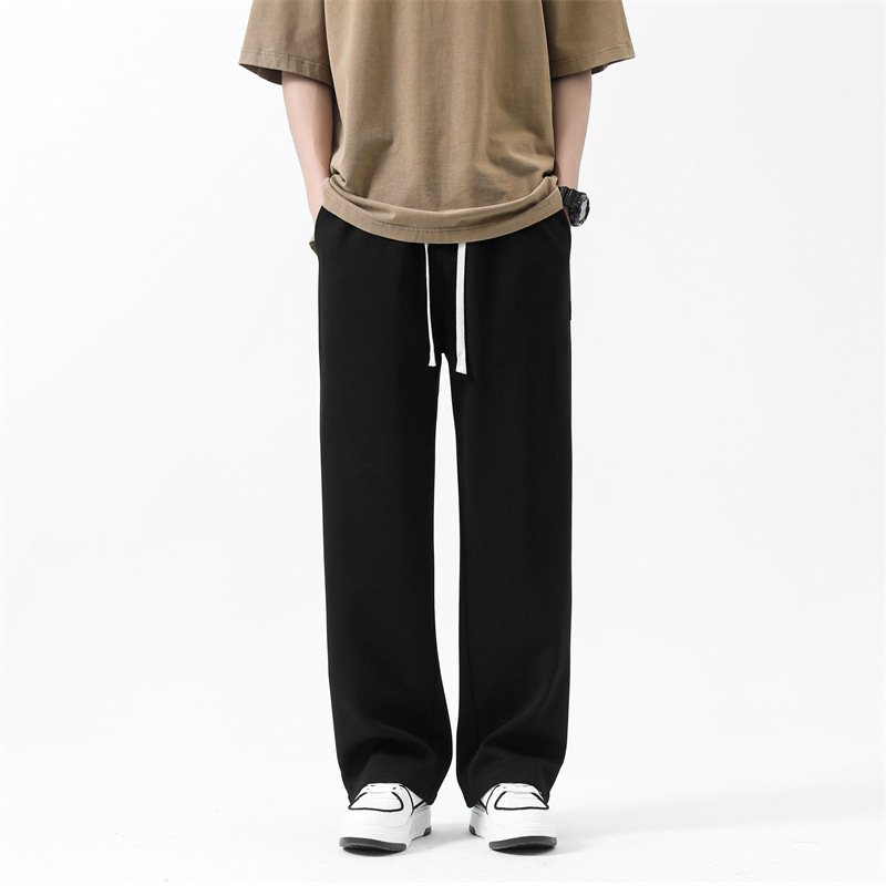 Drawstring Ankle-Tied Loose Straight Sweatpants – Comfortable & Relaxed Fit