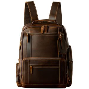 Handmade Leather Backpack for Men - British Style Retro Fashion