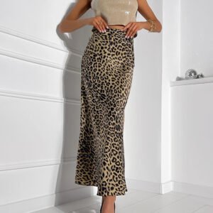 Sexy Leopard Print Fishtail Skirt - Tight Waist Design