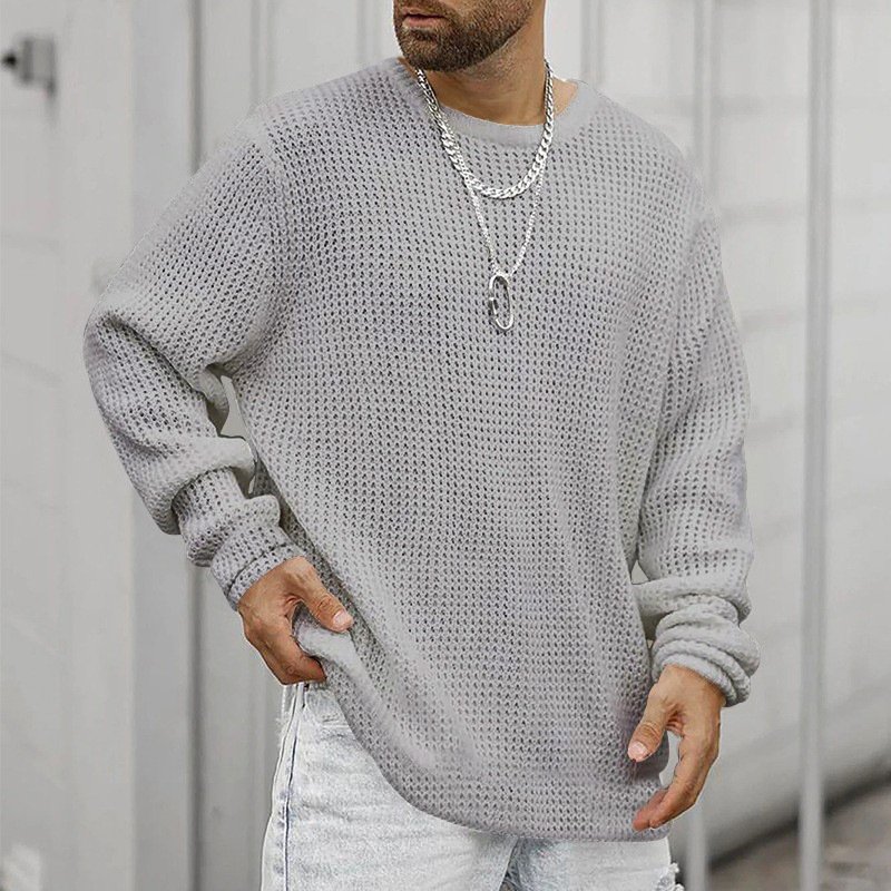 Long Sleeve Crew Neck Casual Men's Loose T-Shirt – Comfortable & Stylish