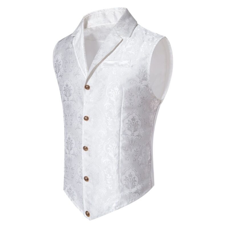 Men's Casual Polo Collar Single-Breasted Jacquard Suit Vest – Stylish & Comfortable