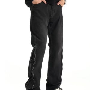 High Street Side Zipper Design Jeans – Stylish & Modern Denim for Men